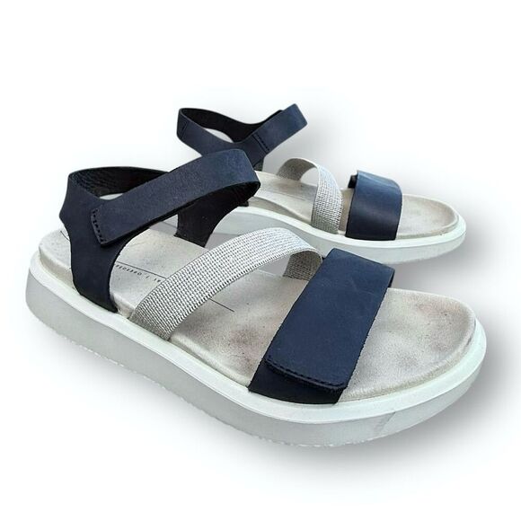 ECCO Women's Flowt 2 Band Blue Slingback Sandals Size EU 37 - Picture 14 of 14
